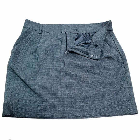 GAP Plaid Gray Mini Career Stretch Skirts Size 8 - Picture 3 of 11